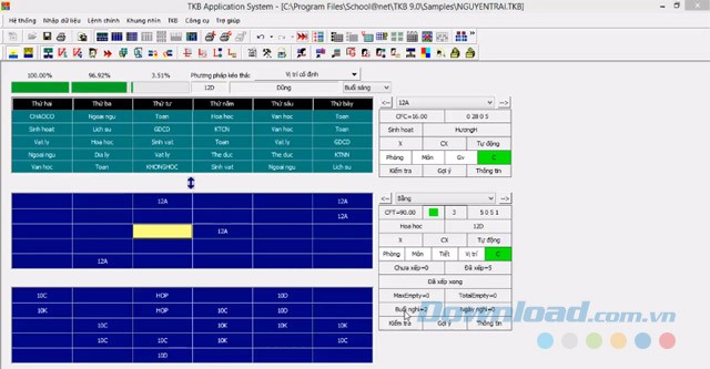 TKB 11.0 - Phần mềm xếp thời khóa biểu