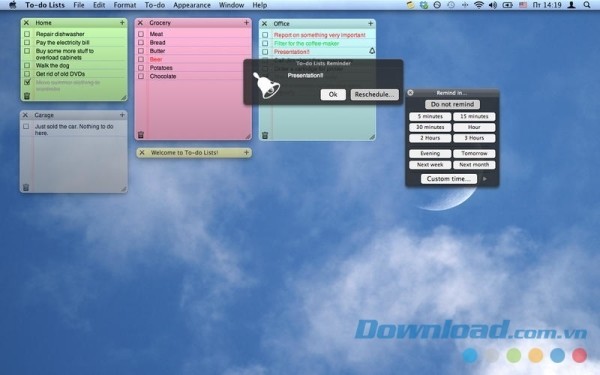 To-do Lists cho Mac hiện nhắc nhở nhiệm vụ để người dùng không bao giờ nhỡ việc quan trọng