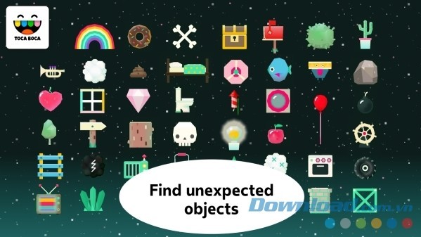 Toca Blocks cho Android có rất nhiều đồ vật ẩn lạ mắt
