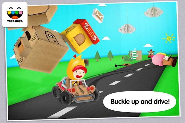 Thắt dây an toàn và bắt đầu cuộc đua xe kỳ thú trong game Toca Cars for Android