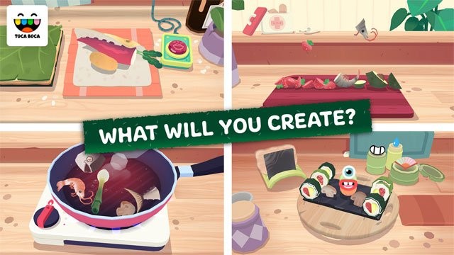 Các đầu bếp nhí sẽ chế biến món ăn gì trong Toca Kitchen Sushi?
