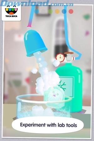 Làm thí nghiệm với các dụng cụ trong phòng