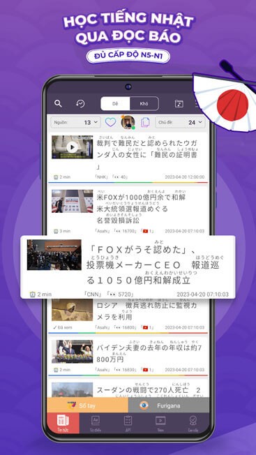 Học Tiếng Nhật qua báo