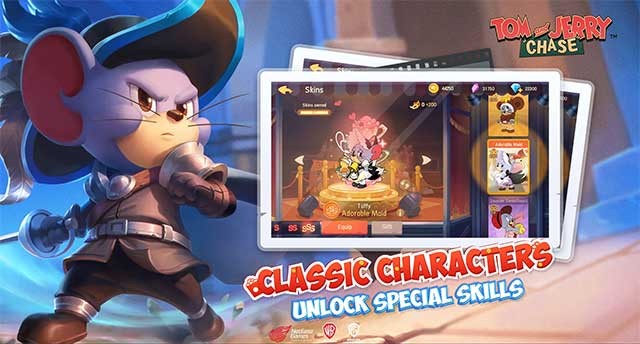 Chơi với các nhân vật quen thuộc trong phim Tom và Jerry, mở khóa các kỹ năng đặc biệt
