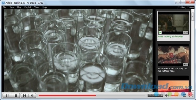 Giao diện MP4 Player khá đơn giản nhưng không kém phần hiện đại