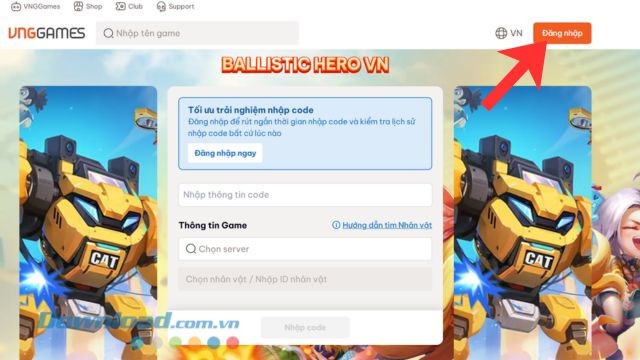 Code Ballistic Hero VNG mới nhất & Cách nhập code