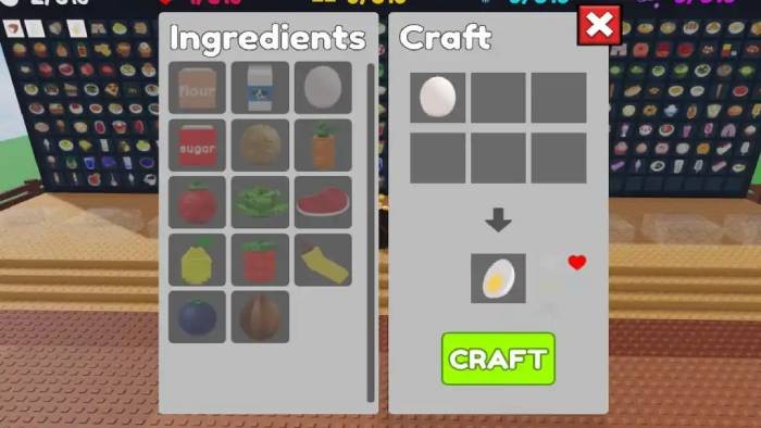 Tổng Hợp Công Thức Nấu Ăn Craft Food Roblox