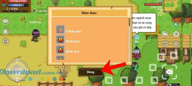 Chạm vào nút Đóng