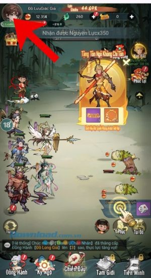 Ấn vào ảnh Avatar