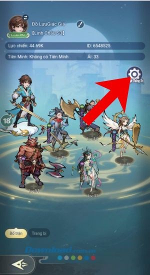 Chạm vào mục Cài đặt thông tin