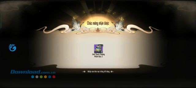 Nhấn vào màn hình, để nhận những trang bị