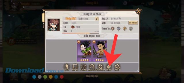 Nhấn mục Giftcode.