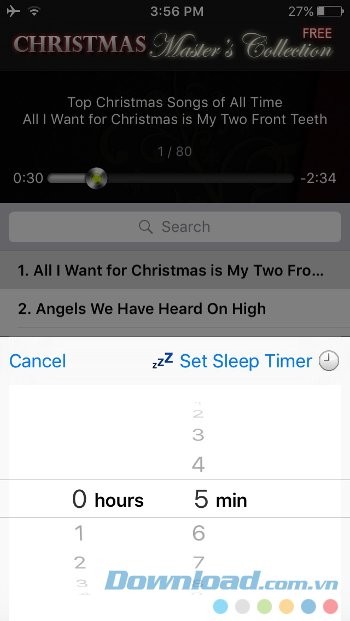 Hẹn giờ tắt nhạc tự động
