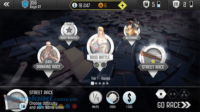 Nhiều chế độ đua hấp dẫn