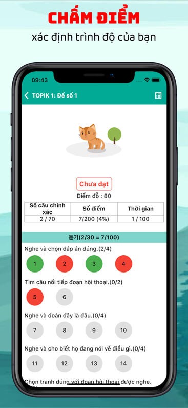Chấm điểm xác định trình độ
