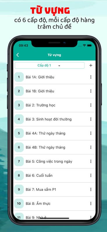 Hệ thống từ vựng 6 cấp độ