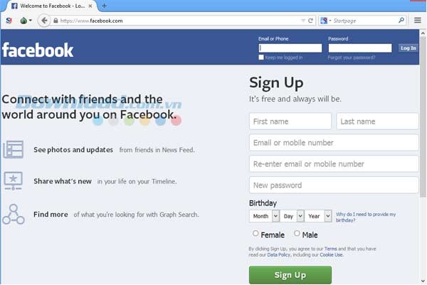 Vào Facebook bằng Tor Browser
