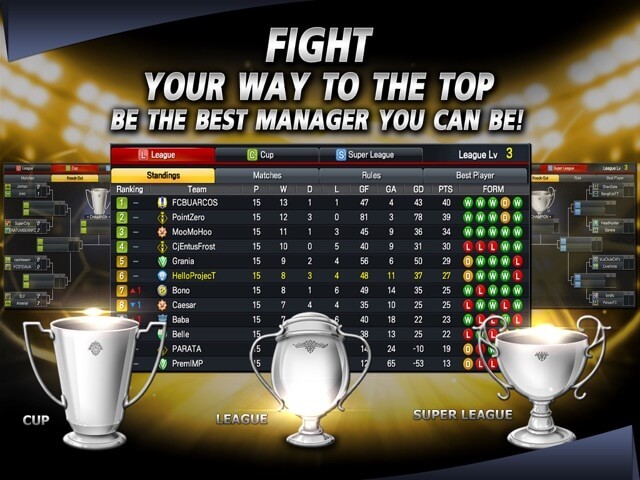 Chống lại các đối thủ khác và leo lên top bảng xếp hạng, chứng minh mình là nhà quản lý bóng đá xuất sắc nhất
