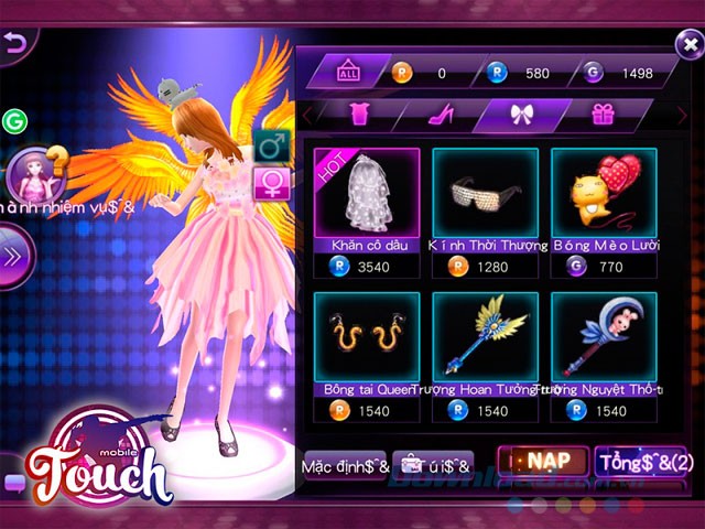 Giao diện game Touch Mobile