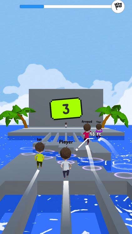 Cạnh tranh với người chơi khác trong cuộc đua gay cấn