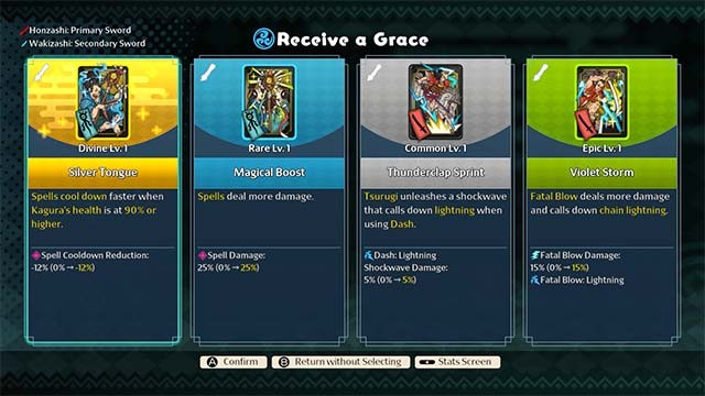 Triệu hồi Grace để nâng cấp skill và vũ khí cho Towa