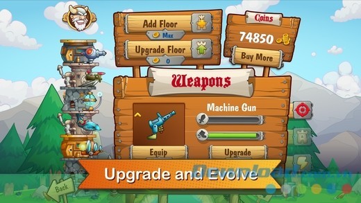 Tower Crush cho iOS có tính năng nâng cấp và cải tiến vũ khí tuyệt vời