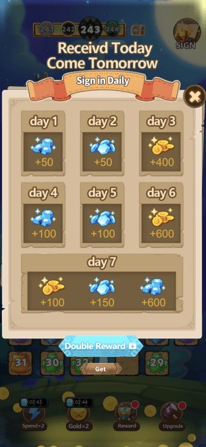 Phần thưởng đăng nhập mỗi ngày