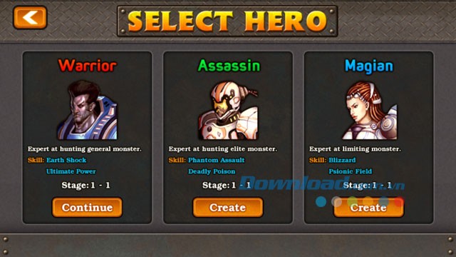 Lựa chọn anh hùng trong game