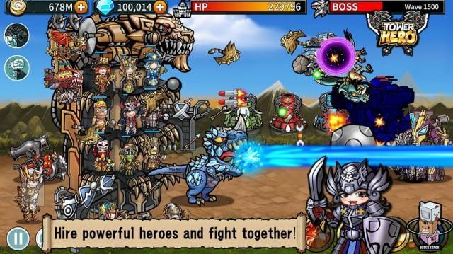 Chiến đấu với các anh hùng mạnh mẽ, bảo vệ vương quốc trong game Tower Hero