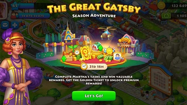 Tham gia sự kiện Great Gatsby trong Township game để nhận nhiều phần quà hấp dẫn