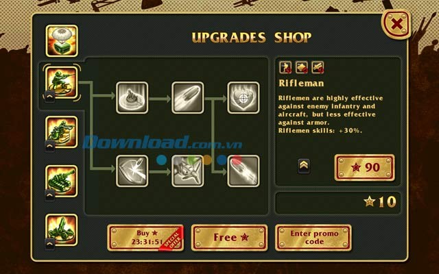 Cửa hàng nâng cấp trong Toy Defense