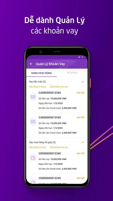 Dễ dàng quản lý khoản vay