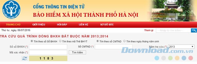 Tra cứu quá trình đóng BHXH