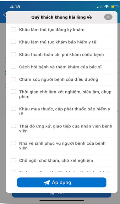 Chi tiết đánh giá về cơ sở KCB