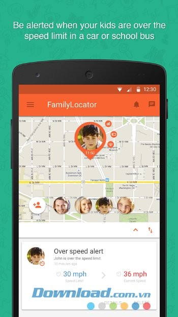 Giới hạn tốc độ với Family Locator & Kids Tracker