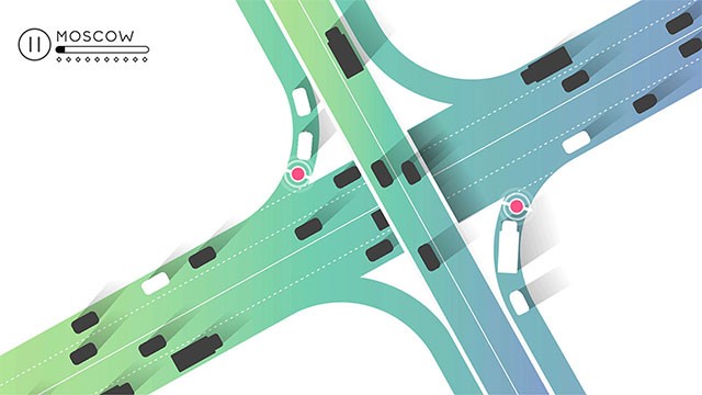 Chơi game Traffix với góc nhìn từ trên xuống giúp bao quát toàn bộ