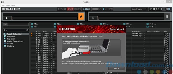 Setup Wizard của Traktor