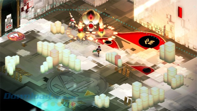 Điều khiển nhân vật đánh boss trong game RPG cho máy tính Transistor