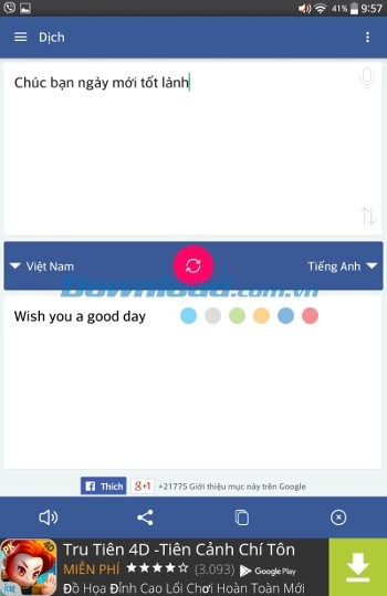 Translator hỗ trợ dịch Việt - Anh