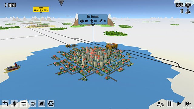 Mở rộng từ thị trấn nhỏ trở thành đại đô thị thịnh vượng trong game Transport Services