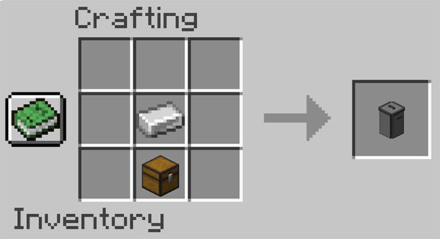 Công thức chế tạo thùng rác đơn giản trong Trash Mod