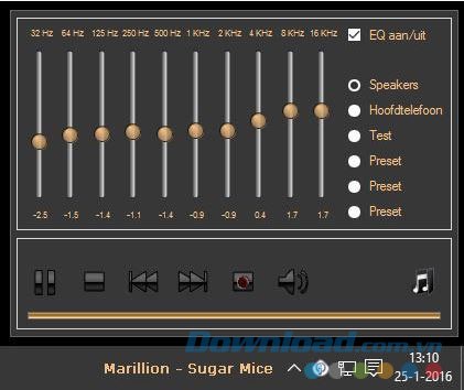 Hình ảnh bộ chỉnh âm của ứng dụng
