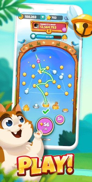 Chơi bắn bóng pinball thú vị trong Treasure Tails
