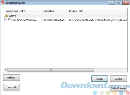 Giao diện Trend Micro Anti-Ransomware Tool khi cài từ USB