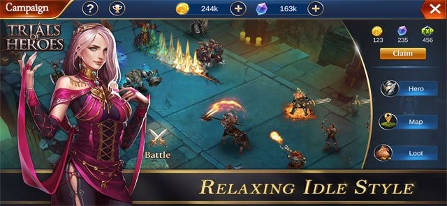 Game chiến thuật phong cách idle Trials of Heroes
