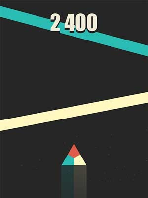 Xoay các góc của tam giác sao cho trùng với dài màu đang lao xuống