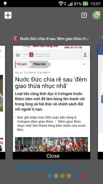 Mở nhiều tab cùng lúc