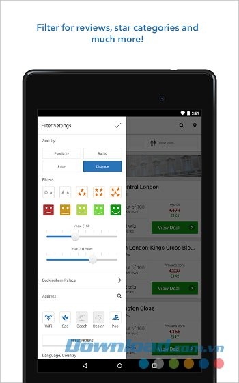 Bình chọn số sao cho khách sạn