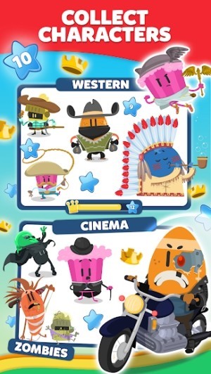 Thu thập các nhân vật để lên cấp