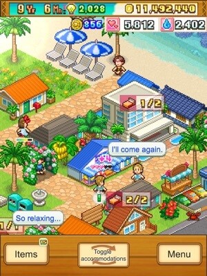 Tropical Resort Story cho bạn phát triển khu nghỉ dưỡng trên một hòn đảo nhiệt đới